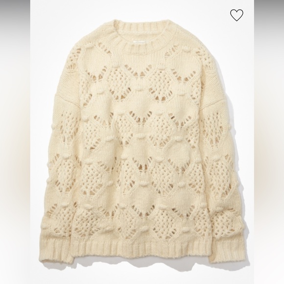 NWT AE Oversized Pointelle Sweater - XL - Picture 3 of 8